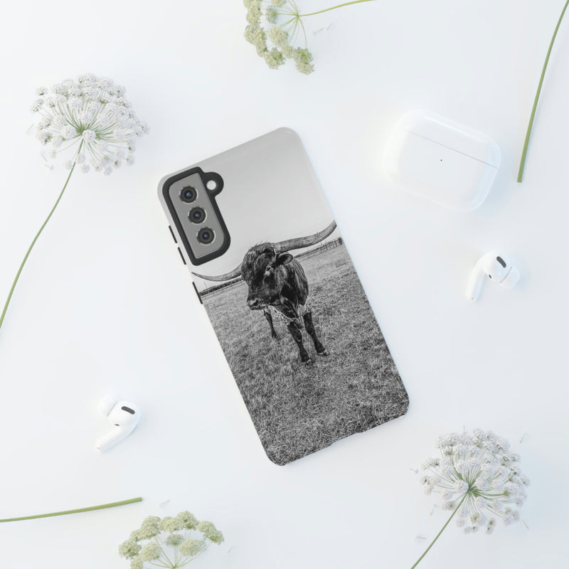 B&W Longhorn Bull Samsung Tough Cellphone Case