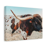 Iron Dragon Longhorn Bull Horizontal Canvas