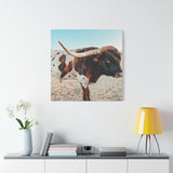 Iron Dragon Longhorn Bull Square Canvas