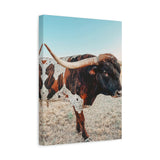 Iron Dragon Longhorn Bull Vertical Canvas