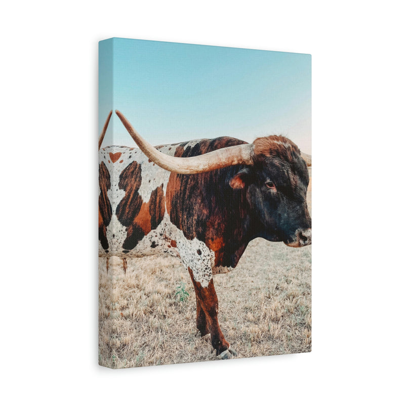 Iron Dragon Longhorn Bull Vertical Canvas