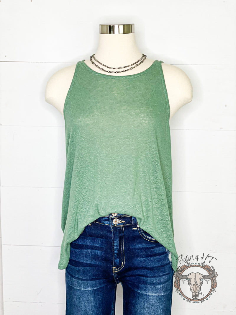 Green Open Back Tank