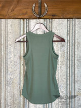 Green Sara Ribbed Tank