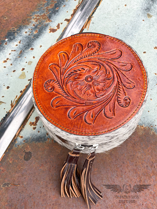 Tooled Leather & Cowhide Jewelry Case