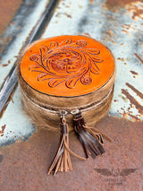 Tooled Leather & Cowhide Jewelry Case