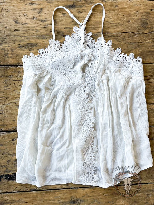 White Lace Trim Cami